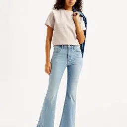 Levi's 726 Light Blue Mid Rise Flared Fit Jeans image 4