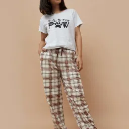 Ginger by Lifestyle Beige Cotton Printed Pyjamas image 4