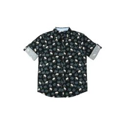 Allen Solly Junior Black Floral Print Full Sleeves Shirt-picture-2