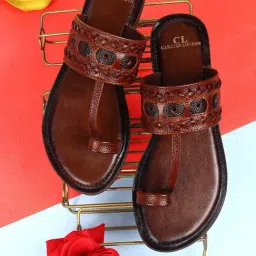 Carlton London Women's Brown Toe Ring Sandals-picture-33