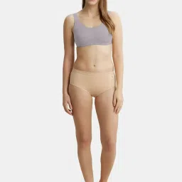 Jockey 1550 Women's Super Combed Cotton Elastane Stretch Slip On Crop Top With Stay Fresh Treatment image 4