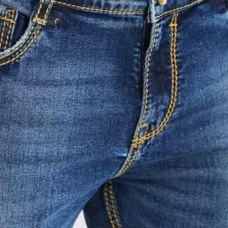 Spykar Blue Slim Fit Distressed Jeans image 4