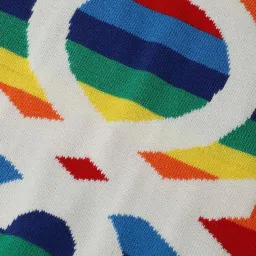 United Colors of Benetton Kids Off White Cotton Striped Sweatshirts image 4