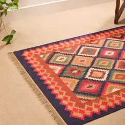 Fabindia Akarsh Multicolor Cotton Woven Dhurrie image 2