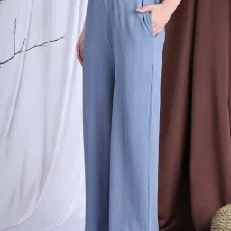 NEUDIS Blue Polyester StripesTrouser image 3