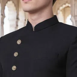 PRINTINDIA Mandarin Collared Shervani Set image 4