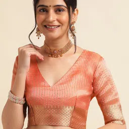 NEGRONI Floral Embroidered Saree with Zari Border image 4