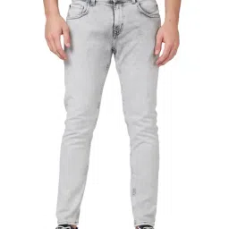 Spykar Grey Slim Fit Lightly Washed Jeans-picture-47