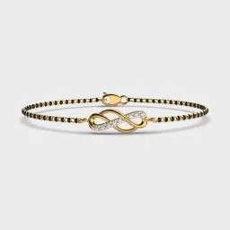 Jewelbox Ananta Bandhan 18KT Gold Labgrown Diamond Mangalsutra Bracelet for Women-picture-14