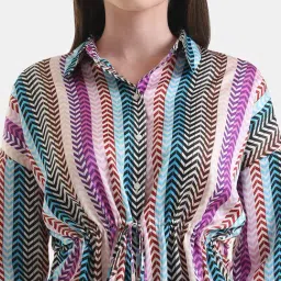 Kazo Printed Shirt With Drawstring image 5