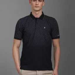 Louis Philippe Black Regular Fit Printed Polo T-Shirts-picture-26