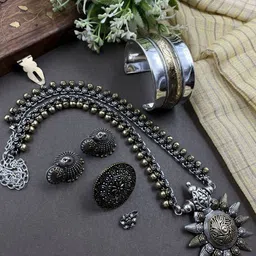 NAMAN ARTS Gold Plated Oxidised Jewellery Set-picture-19