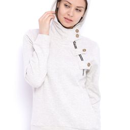 Campus Sutra Grey Melange Hooded Sweatshirt-picture-41
