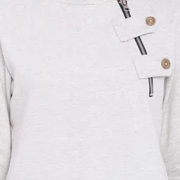 Campus Sutra Grey Melange Hooded Sweatshirt image 3