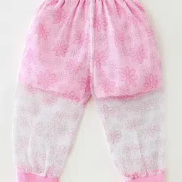 Kookie Kids Cotton Full Length Lounge Pant with Mesh Detailing - Pink-image-61