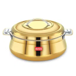 Avias Riara Gold Double wall insulated Stainless Steel Casserole/ Hotpot/ Chapati box/ Hot case with steel lid | Retains temperature | Twist lock | 1500ml - Gold-image-17
