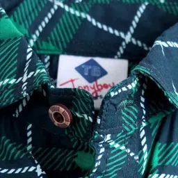 TONYBOY Boys Checked Spread Collar Cotton Casual Shirt image 3