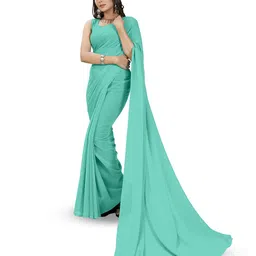 Moda Rapido No Border Solid Saree image 4
