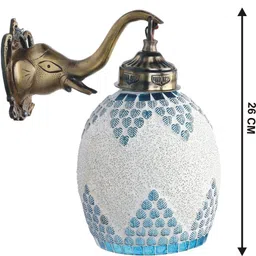 1ST TIME Blue & White Printed Metal Traditional Rectangle Shaped Wall Lamp image 5