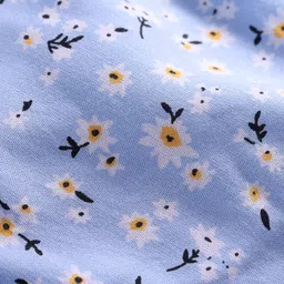 babyhug Babyhug Rayon Full Peasant Sleeves Peter Pan Collar Top with Floral Print & Bow Detailing - Light Blue image 4