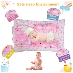 Babytoons Baby Bedding Set New Born Gaddi with Pillows (0-6 Months) Pink image 4