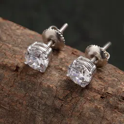 Clara Silver-Toned Contemporary Studs image 1