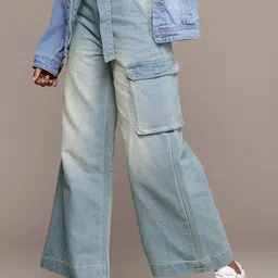 The Roadster Life Co. Women High-Rise Wide Leg Heavy Fade Jeans-image-54