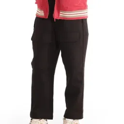 Rare Ones Boys Black Cotton Blend Solid Trackpants image 4