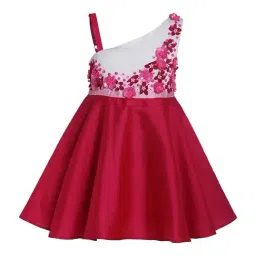 A Little Fable Kids Dark Pink Embellished Dress-picture-25