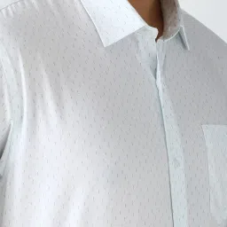 Peter England Blue Cotton Regular Fit Printed Shirt image 4