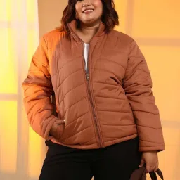 Instafab Plus Brown Regular Fit Jacket image 4