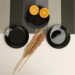 BlackCarrot Black Ceramic Quarter Plates - Set of 2 image 4