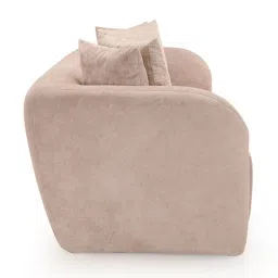 Durian Modern Ashen Fabric 3 Seater Sofas with 4 Throws Cushions image 4