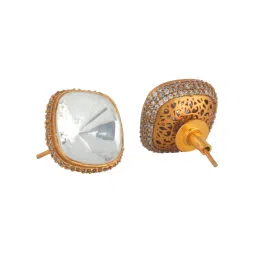Curio Cottage Gold Meira Uncut Polki Stud Earrings image 4