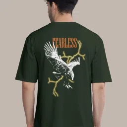 Bullmer Black & Olive Cotton Oversized Fit Printed T-Shirt - Pack Of 2 image 4