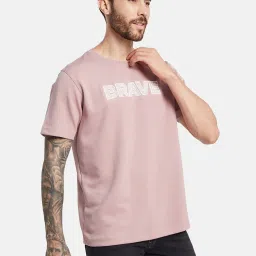 Octave Pink Cotton Regular Fit Printed T-Shirt image 4