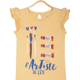 Elle Kids Mustard Cotton Printed Top-picture-25
