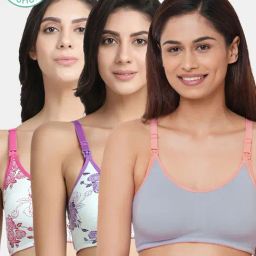 Inner Sense Multicolored Non Wired Non Padded Nursing Bra (Pack Of 3)-picture-7