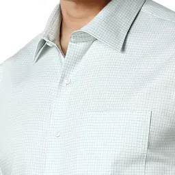 Van Heusen Green Cotton Slim Fit Checks Shirt image 4