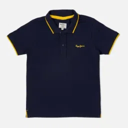 Pepe Jeans Kids Navy Regular Fit Polo T-Shirt-picture-32