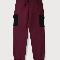 Gini & Jony Kids Maroon Cotton Regular Fit Trackpants-picture-13