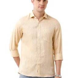 Linen Club Yellow Regular Fit Shirt-picture-18