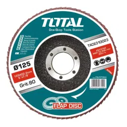 Total 100 mm 80 Grit Aluminum Oxide Flap Disc For General Applications image 1