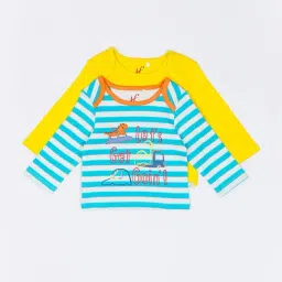 H by Hamleys Infants Boys White & Yellow Printed Full Sleeves T-Shirt (Pack Of 2)-image-33