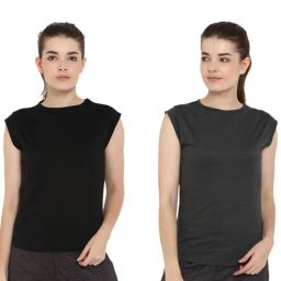 Appulse Black & Charcoal Cotton T-Shirt - Pack of 2-picture-32