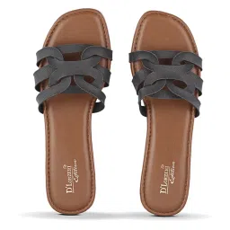 D'LORZERI Women's Black Casual Sandals image 4