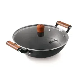 Bergner Odin Black Cast Iron Kadhai with Glass Lid (1.4 L)-picture-13