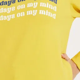 Styli Yellow Printed Sweatshirt image 4