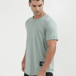 Calvin Klein Slate Gray Cotton Regular Fit Solid T-Shirt image 4