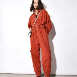 Only Rust Cotton Regular Fit Jumpsuit image 4
